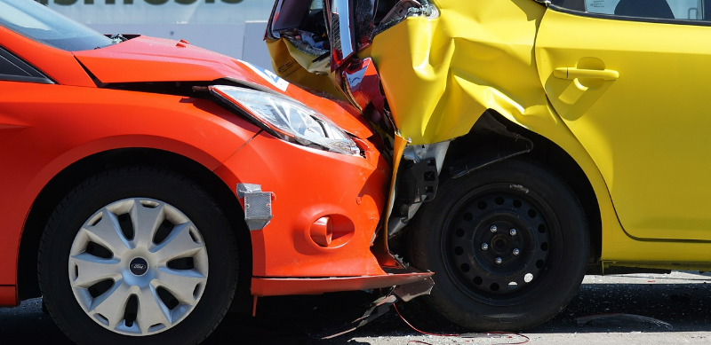 Rear-end vehicle collision.