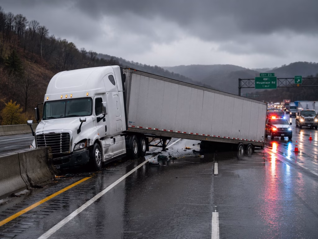 Semi-Truck Jackknife and Rollover Accidents on I-40/I-30: Liability Issues